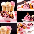 Ice cream collage Royalty Free Stock Photo