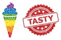 Rubber Tasty Stamp and Spectrum Ice Cream Mosaic