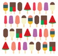 Ice cream collection flat icons