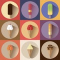 Ice cream collection. Isolated vector objects.