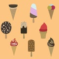 Ice cream collection.