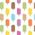 Ice cream colored popsicle seamless vector pattern