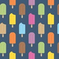 Ice cream colored popsicle seamless vector pattern
