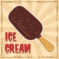 Ice cream colored retro banner in retro style