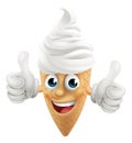 Ice Cream Cone Cartoon Character Mascot Thumbs Up