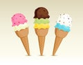 Ice cream cone collection Royalty Free Stock Photo