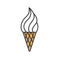 Ice cream cone color icon