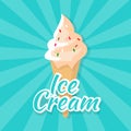 Ice cream cone design vector background flat illustration Royalty Free Stock Photo