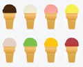 Ice cream cone with different flavours Royalty Free Stock Photo