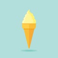 Ice cream cone flat icon. Vector illustration.