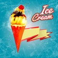 Ice cream cone high quality cherry