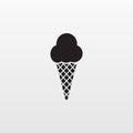 Ice cream cone icon isolated. Modern sweet vanilla desert sign.