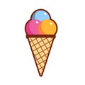 Ice cream cone icon isolated. Trendy Flat style for graphic design, Web site, social media, UI, mobile upp, Vector