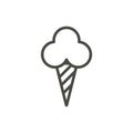 Ice cream cone icon vector. Line dessert symbol.