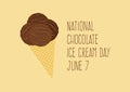 National Chocolate Ice Cream Day vector