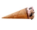 Ice cream cone isolated (clipping path). Royalty Free Stock Photo