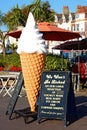 Ice Cream cone outside cafe, Weymouth.