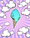Ice cream cone poster. Pop art style