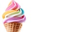 An ice cream cone with rainbow colors isolated on a transparent background Royalty Free Stock Photo