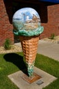 Ice Cream cone sculpture found in LE Mars, Iowa, ice cream capital of the world