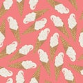 Ice cream cone seamless pattern. Vector illustration on pastel pink background Royalty Free Stock Photo