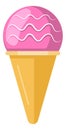 Ice cream cone. Sweet summer dessert with fruit flavor