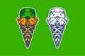 Ice cream cone vector illustration cartoon style Royalty Free Stock Photo