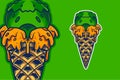 Ice cream cone vector illustration cartoon style Royalty Free Stock Photo