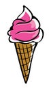 Ice cream cone vector illustration.Ice cream illustration.