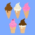 Ice Cream Cone Vector Set Royalty Free Stock Photo