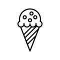 Ice cream cone vector, Summer party related line icon Royalty Free Stock Photo