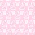 Ice cream cone waffle cup seamless pattern isolated chocolate vanilla watermelon sweet candy wallpaper background Pink Royalty Free Stock Photo