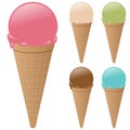 Ice Cream Cones Collection Royalty Free Stock Photo