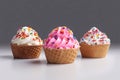 ice cream cones isolated , colors flavors. Generative AI