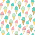 Ice cream cones pattern Royalty Free Stock Photo