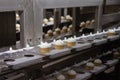 Ice cream on a conveyor belt Royalty Free Stock Photo