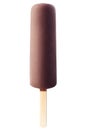 Ice cream covered with chocolate, clipping path, isolated