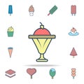 ice cream crockery colored icon. Ice cream icons universal set for web and mobile Royalty Free Stock Photo