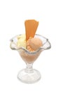 Ice cream cup with cookies isolated