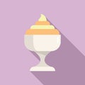 Ice cream cup icon flat vector. Chocolate scoop