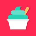 Ice cream cup vector illustration, Sweets flat style icon