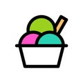 Ice cream cup vector, Sweets filled icon editable outline