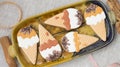 Ice-cream and cupcake cookies on a wooden table