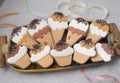 Ice-cream and cupcake cookies on a wooden table