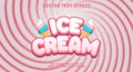 Ice cream 3d editable vector text effect Royalty Free Stock Photo