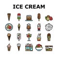 Ice Cream Delicious Dessert Food Icons Set Vector Royalty Free Stock Photo