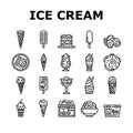 Ice Cream Delicious Dessert Food Icons Set Vector Royalty Free Stock Photo