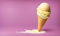 Ice cream delight: Waffle cone with creamy goodness