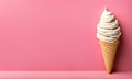 Ice cream delight: Waffle cone with creamy goodness