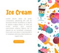 Ice-cream Design with Frozen Confection and Sweet Dessert Vector Template